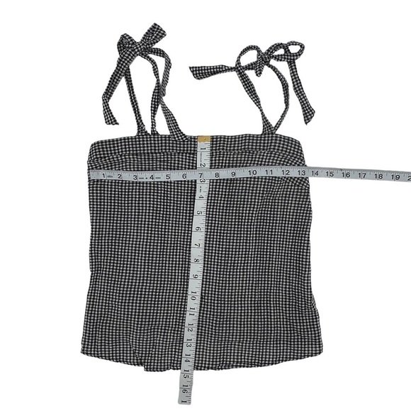 J. Crew Black White Gingham Adjustable Strap Bow Tie Top Size XXS Women’s - Picture 4 of 5